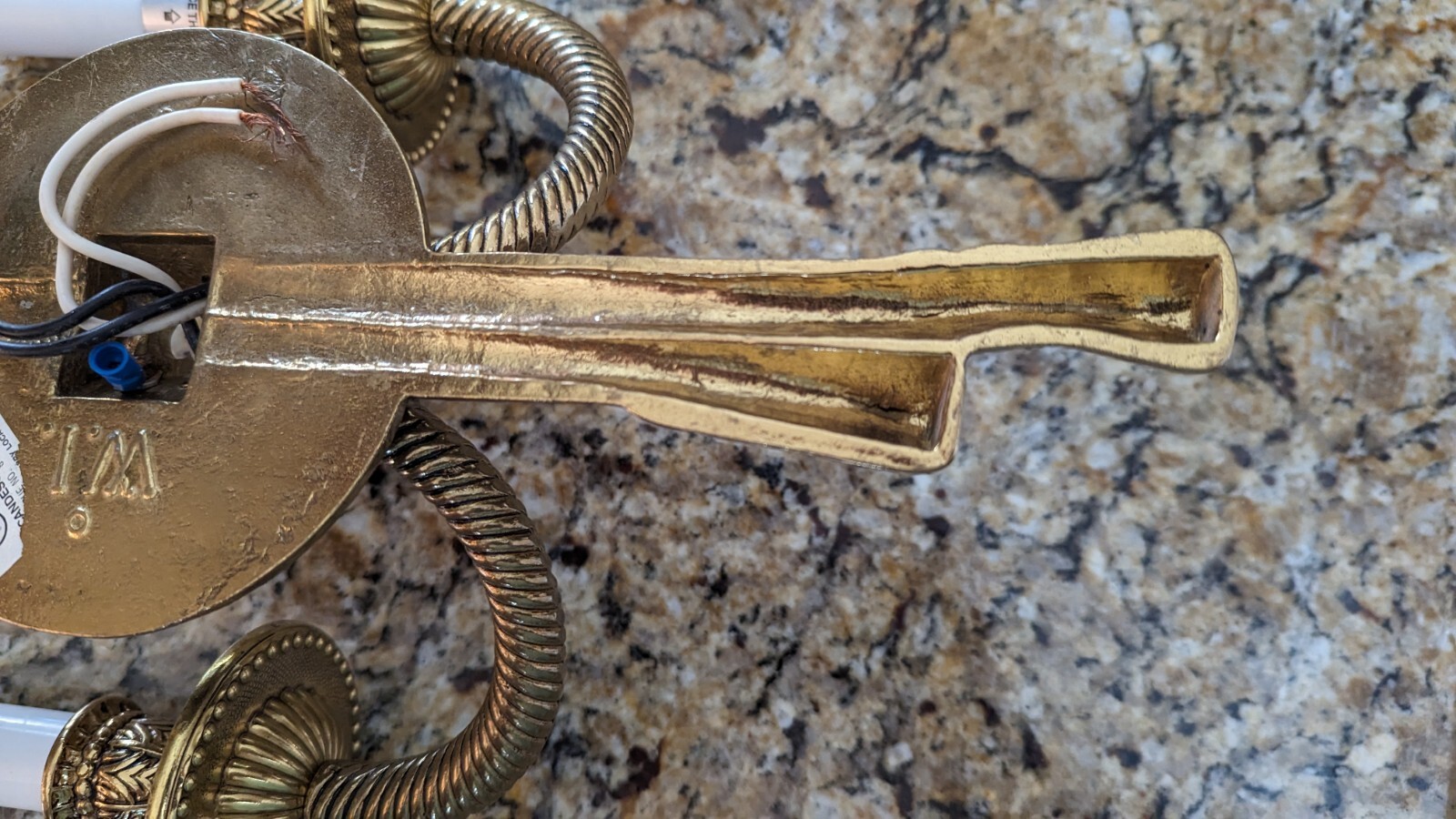 Vintage Rope & Tassel Cast Brass Wall Regency Electric Candle Light