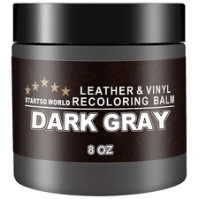 Leather Recoloring Balm, Dark Gray Leather Repair Kit for Furniture, Leather Dye