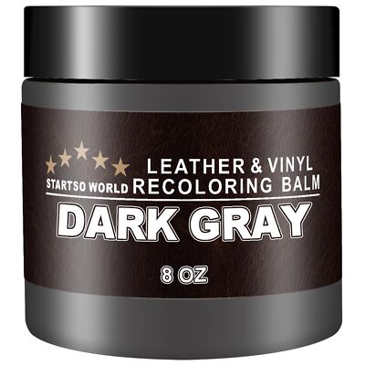 Leather Recoloring Balm, Dark Gray Leather Repair Kit for Furniture, Leather Dye