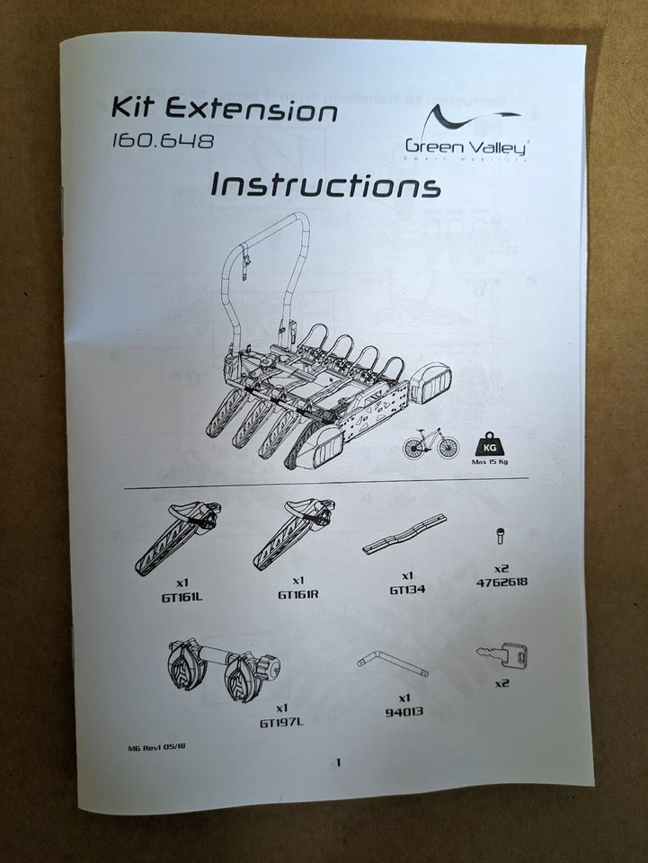 Erweiterungsset für Fahrradträger auf Anhangerkupplung Green Valley 160648 - Bild 3 von 4