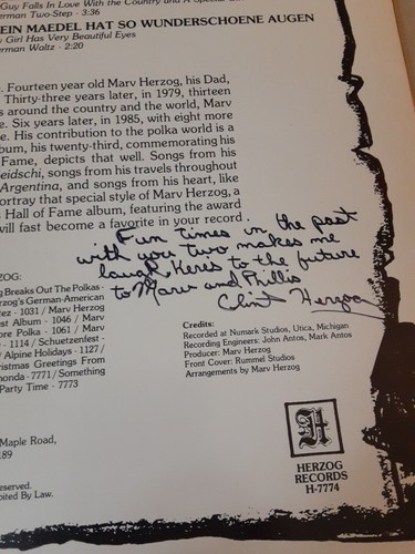 SIGNED x 4 Marv Herzog – Hall Of Fame Album (LP, 1987) NM/NM, Rare, Tested - Picture 5 of 7
