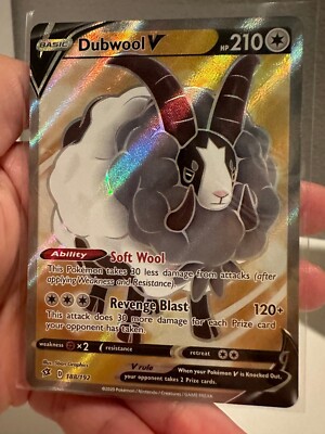 Dubwool V 188/192 Rebel Clash NM Full Art Ultra Rare Pokemon Card NM  1010#074 | eBay