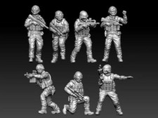3D Printed 1/72 Modern French soldier 7 Person Model Unpainted