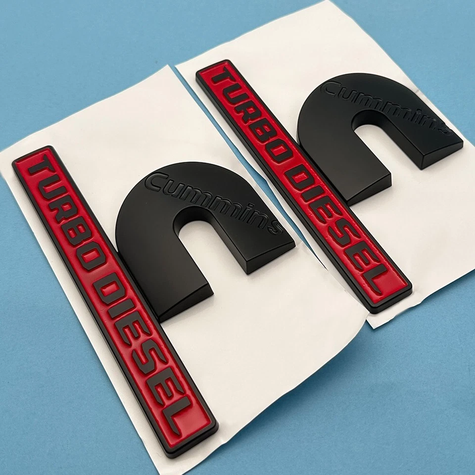 For RAM 2500 3500 Fender Cummins Turbo Diesel Emblems Replacement Badge Black Foto 3 de 4