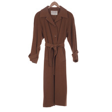 Jaeger Camel Hair Caramel Long Sleeved Coat Uk Size 18