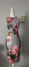 Calvin Klein Dress Floral Women Sleeveless Zipper Back  Gray And Pink Casual 