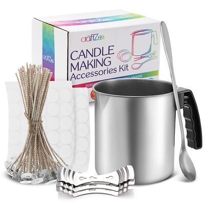 Complete Candle Making Kit  Candle Making Pouring Pot and Candle Wicks Holders