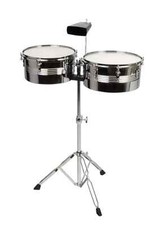 Timbales Set 13" E 14" Con Campanaccio Cowbell Tamburi Percussioni Salsa