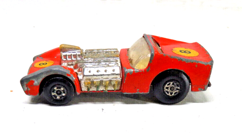 { Red #8 Labels Matchbox SF Road Dragster Made in England 1970 Casting # MB 19B - Picture 2 of 5