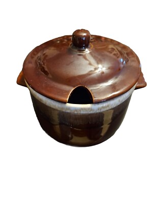 Vintage McCoy Brown Drip Bean Pot