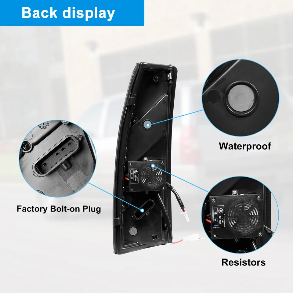 Par de luces traseras LED para Chevy C/K 1500 1988-1998/Suburban/Blazer/Tahoe lámparas Foto 4 de 4