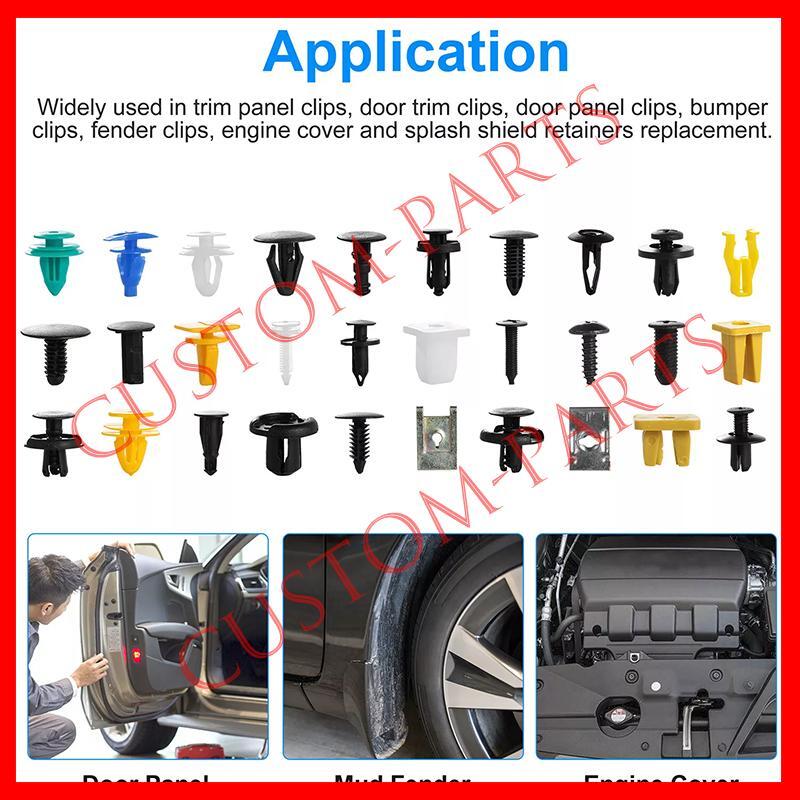 500Pcs Auto Car Mixed Fastener Clips Bumper Fender Trim Plastic Rivet Door Panel