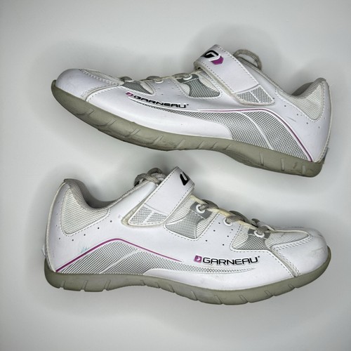 Zapatos de ciclismo para mujer Louis Garneau de triatlón de cuero blanco talla 8,5 - Imagen 1 de 10