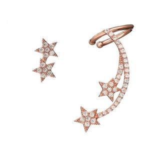 Authentic Shooting Star / Star Rose Gold Plated with Diamond Pave (lab-created)