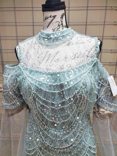  VINIODRESS AQUABLAU Kleid Dress GRÖSSE 8 FORMELL MASKERADE BALL PRINZESSIN FEE  - Bild 7 von 22