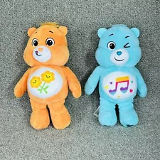 2022 Care Bear Lot of 2 Stuffed Plush True Heat Orange And Teal Music Note Bear
