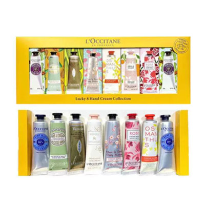 L'Occitane En Provence Lucky 8 Hand Creams Travel Size (8 x 1 oz) Gift box NIB