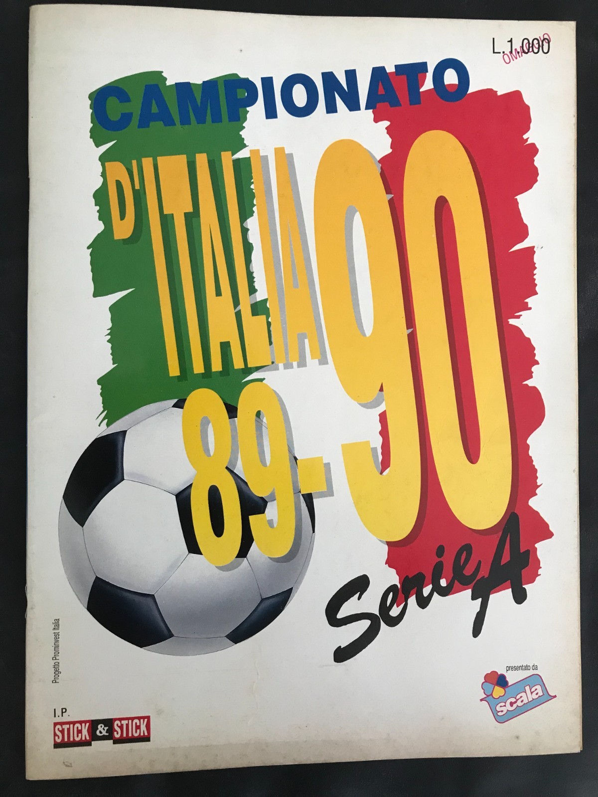 Album Campionato d'Italia 89-90 Serie A Stick & Stick Scala con 19 figurine
