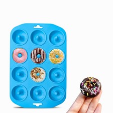 Silicone Donut Pan, Bite Size Silicone Donut Molds for baking, Mini Donut Mol...