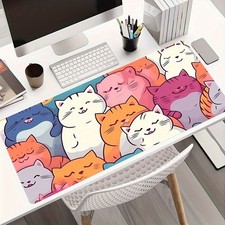 40 90cm Large Gaming  Office Mouse Pad with Cute Kawaii Cartoon Cats Design - N