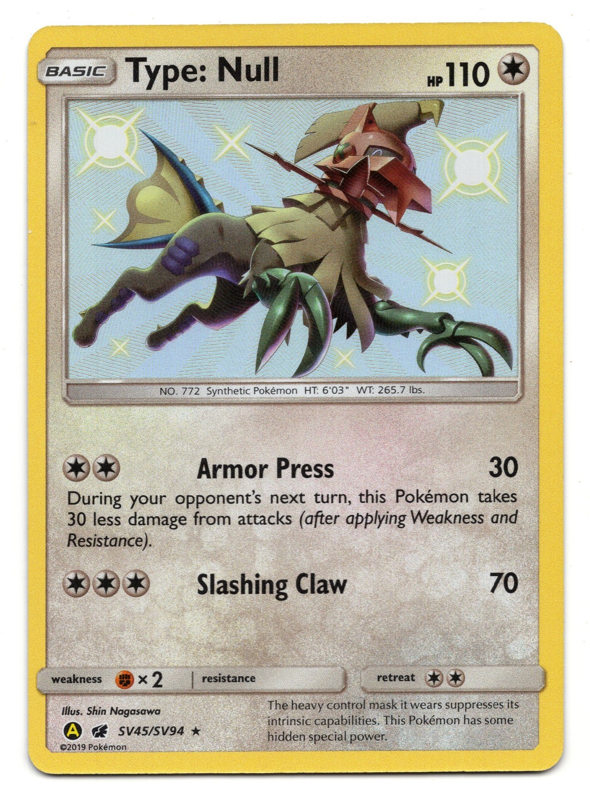 Pokemon TCG Hidden Fates Shiny Vault Type: Null SV45/SV94 Holo Rare