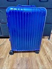 Rimowa  Rare Aluminum Marine Blue Limited Edition Original Cabin Carry-On Case