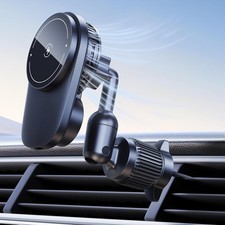 Long arm Wireless Magnetic Car Phone Holder Mount with Cooling Fan RGB Lights