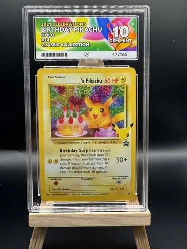 Birthday Pikachu 24 Celebrations Ace 10 Grade 10 Pokemon TCG