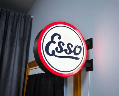Esso LED Leuchtschild - Vintage Logo Tankstelle - Deko Garage & Bar