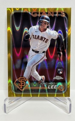 Jung Hoo Lee ROOKIE RC Korea 2024 Topps Chrome GOLD RAYWAVE 13/50 Giants
