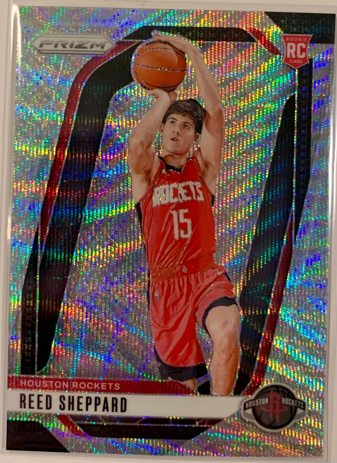 2024-25 Panini #268 Reed Sheppard Silver Wave Prizm Rookie Card RC Rockets
