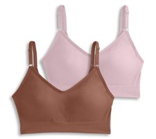 Jockey Set of 2 Seamfree Back Smoothing Cami Strap Bras Almond/PnkShadw XXL New