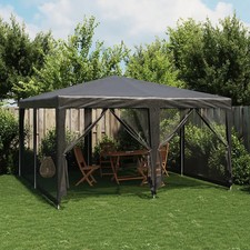 WALPLUS Party Tent 4x4m Anthracite Garden Gazebo Marquee Event Shelter