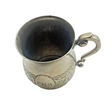 Vintage EPNS Silver Christening Mug Engraved for 'P.M.H.'