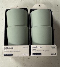 2 Packs Of 2 4 Total Lalo Silicone Cups; Sage; Promotes Independent Drinking
