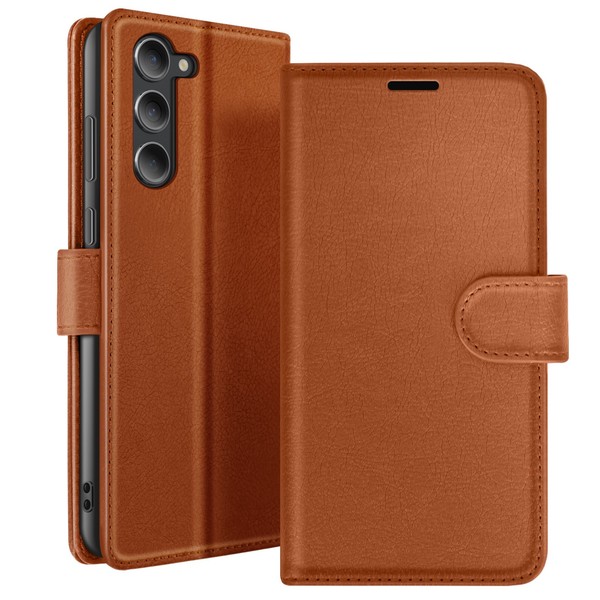Zanaé, Portemonnaie Etui Galaxy S23 Mit Magnetverschluss Kartenfach Stand, Braun-image
