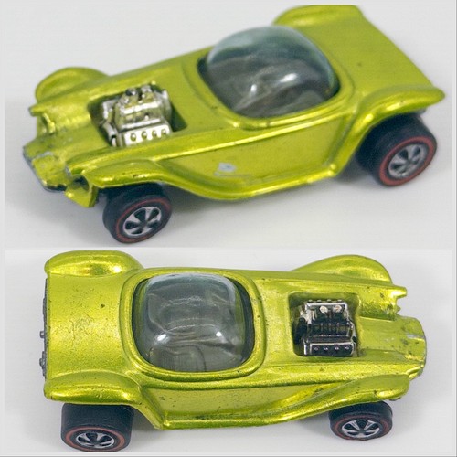 Hot Wheels Redline 68 US Antifreeze Beatnik Bandit Brown Interior Bubble Glass
