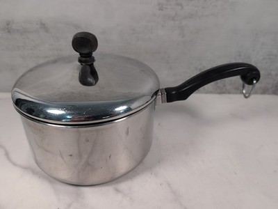 Vintage Farberware 2 Quart Stainless Steel Aluminum Clad Saucepan Pot & Lid USA