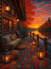 Fall Landscape Diamond Art Kits for Adults,Autumn Scenery Diamond Painting