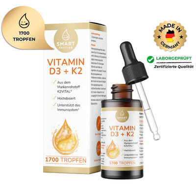 Vitamin D3 + K2 1700Tropfen - 1000  IE -K2VITAL  All-Trans - 50ml - hochdosiert