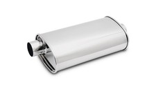 Vibrant Streetpower Oval Muffler - 2in Inletdual Outlet Center In - Offset
