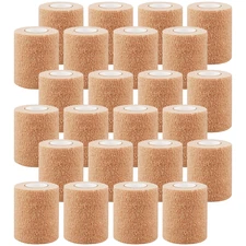 Self-Adherent Cohesive Bandage Rolls, 2" x 5 yds, Tan - Box of 36 Rolls
