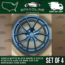 18x8.0 Matte Black Wheels 5x112 Et38 Fits Audi A4 Bmw G20 G30 Mercedes C300 E350 18x8.0 Matte Black Wheels 5x112 Et38 Fits Audi A4 Bmw G20 G30 Mercedes C300 E350