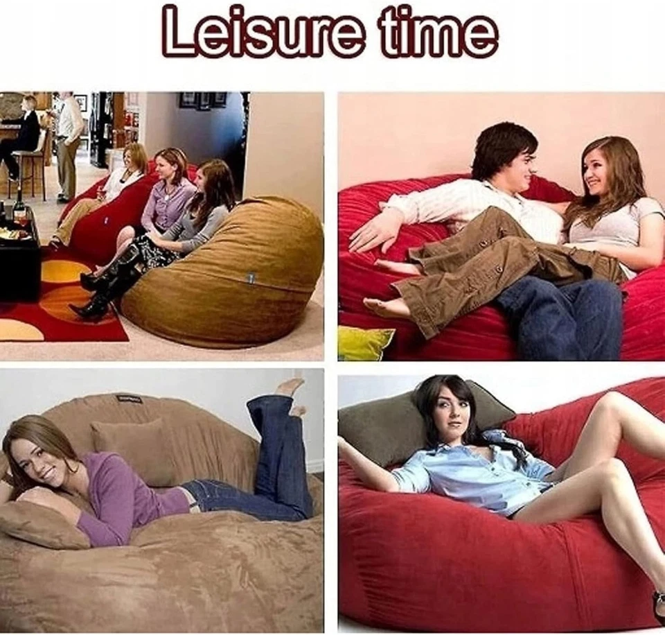 7-футовый гигантский бобовый мешок диван гостиная стул с эффектом памяти мягкий защитный чехол без заполнения - Изображение 4 из 4