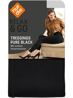 Nur Die Treggings Pure Leggings Schwarz Relax & Go Treggings Freizeithose Herbst