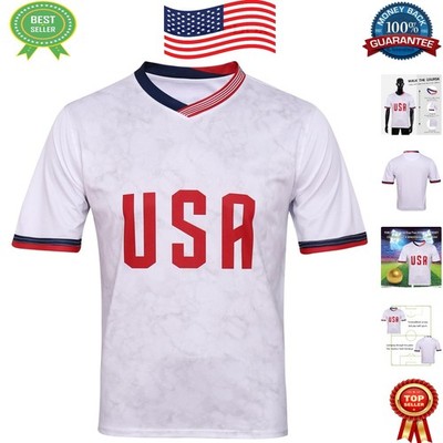 Fan-Ready 2026 World Cup Jersey: Comfortable Scoop Neck USA Design - X-Large