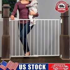 Extra Wide 2-in-1 Stairway Hallway Baby Safety Gate Pet Dog Fence w/Mounting Kit