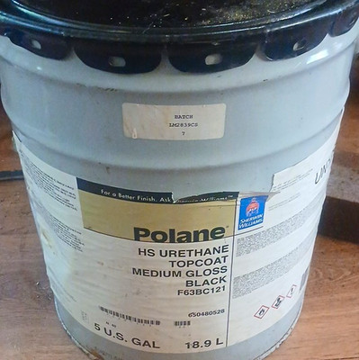 Sherwin-Williams Polane HS Urethane Topcoat Medium Gloss Black 5 Gal F63BC121