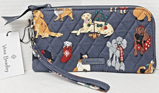 Vera Bradley RFID Tech Wristlet in Cotton Holiday Dogs
