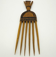 VTG Ashanti Ghanaian Wooden Carved Hair Comb